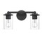 Z-Lite Thayer Vanity, 2-Light, 16 In.W x 5.75 In.L x 8.75 In.H, Matte Black/Clear 742-2V-MB - alternate 2
